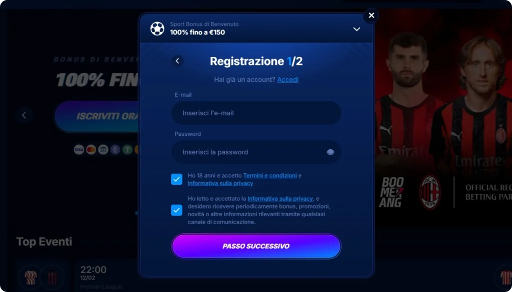 Boomerangbet registrazione