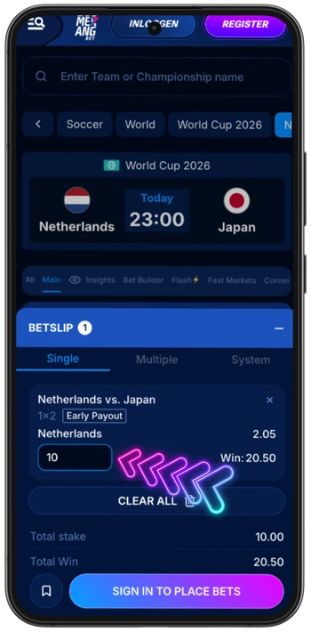Boomerang Bet inzetbedrag en mogelijke winst Nederland