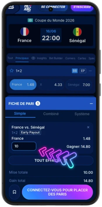 Boomerang Bet montant de la mise et gain potentiel