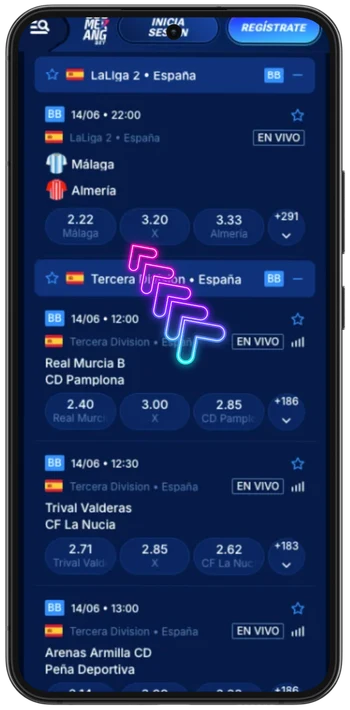 Boomerang Bet selección de evento LaLiga en vivo España